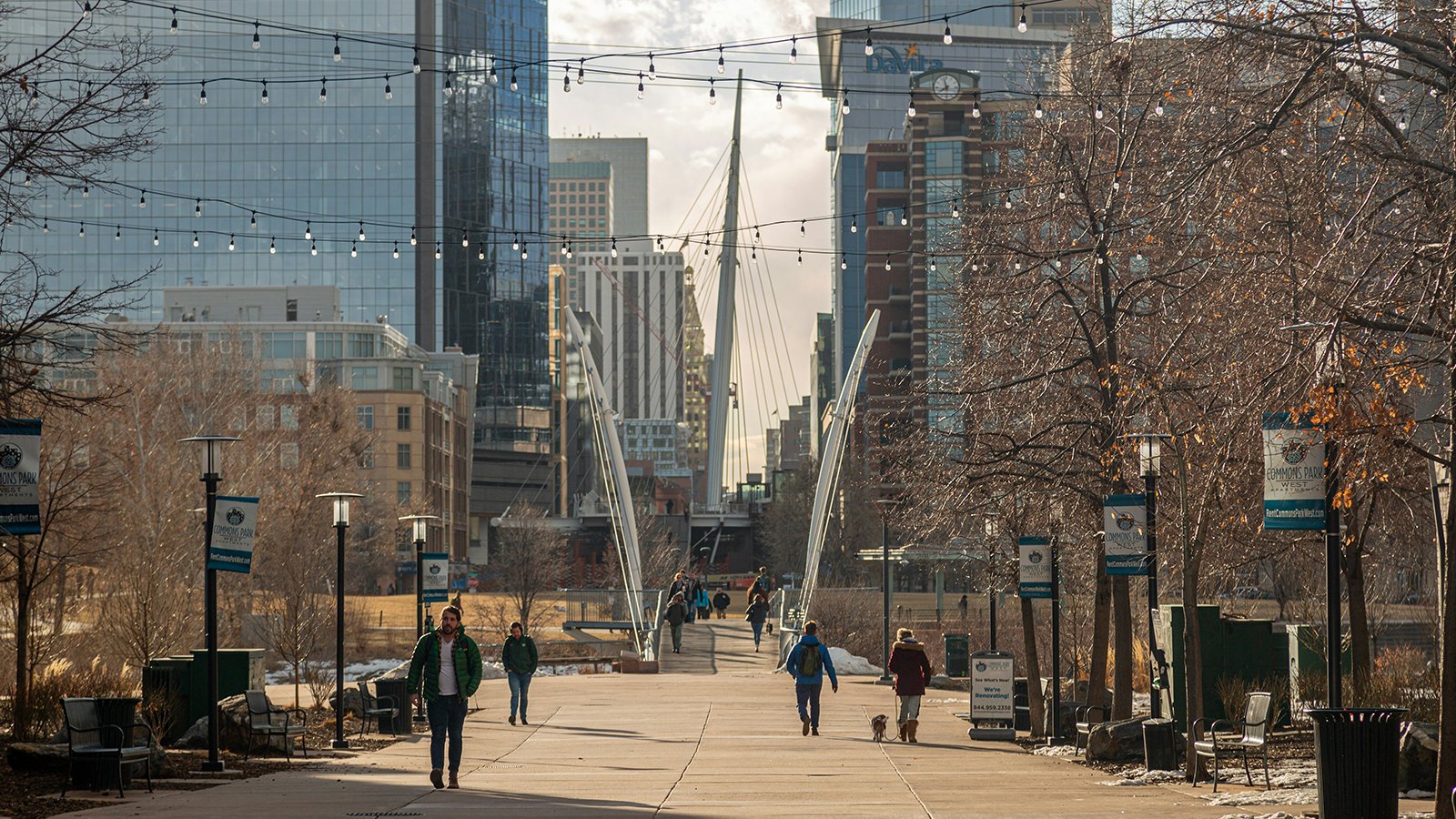 A street level view of the LoDo neighborhood in Denver, CO.