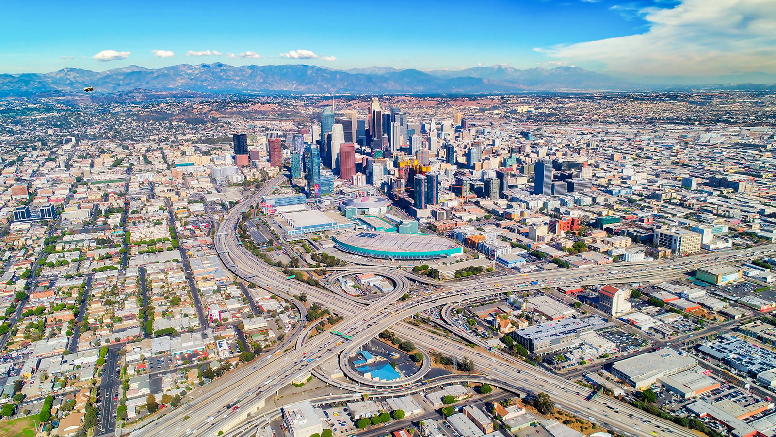 Aerial shot of downtown Los Angeles