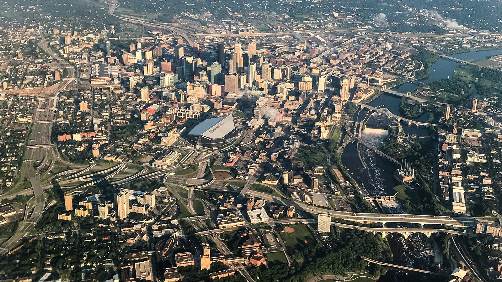 Minneapolis from aerial view