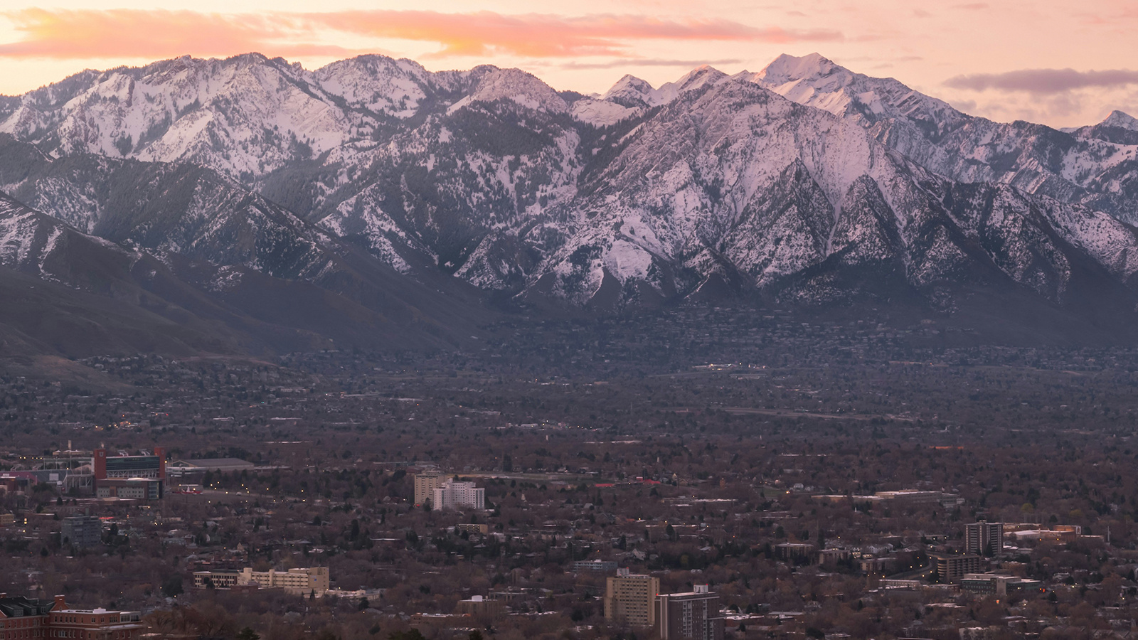 A mountain range outside of Salt Lake City.