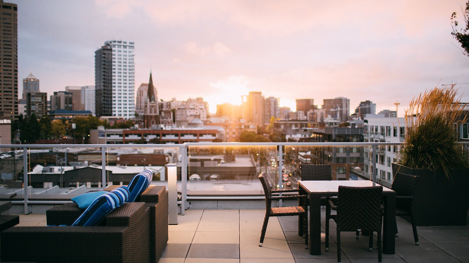 A rooftop view of Seattle