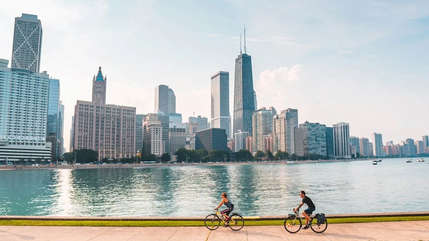Skyline of Chicago from Lake Michigan