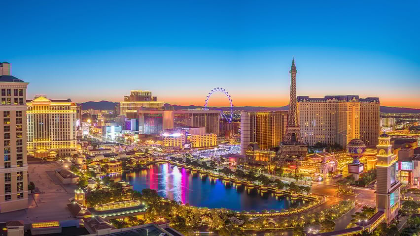 Aerial view of Las Vegas strip