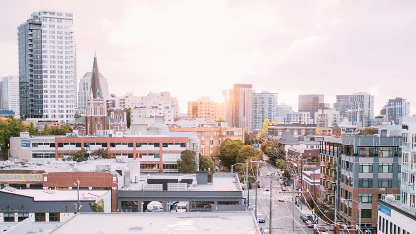 A rooftop view of the Capitol Hill neighborhood of Seattle.